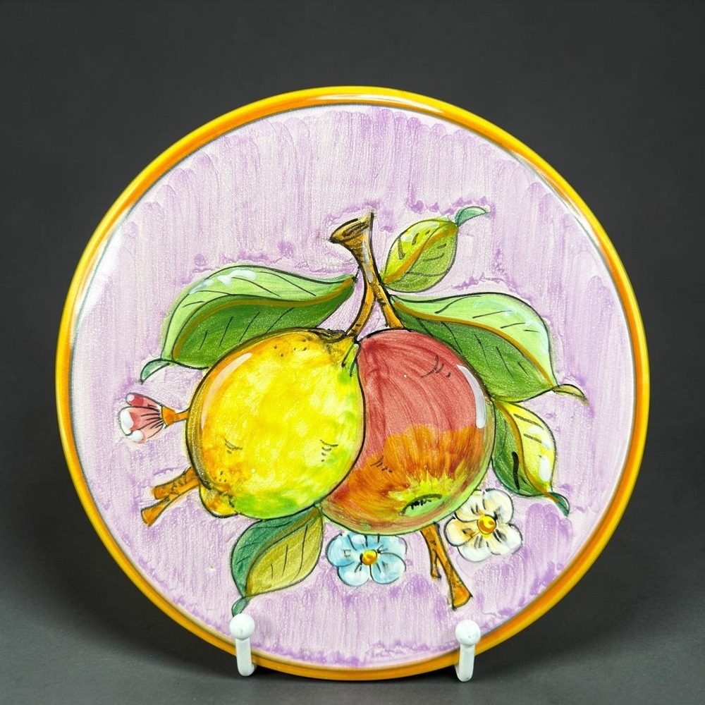 Piccadilly Costa d'Amalfi Italian Ceramic Wall Plate Lemon Apple Hand Painted